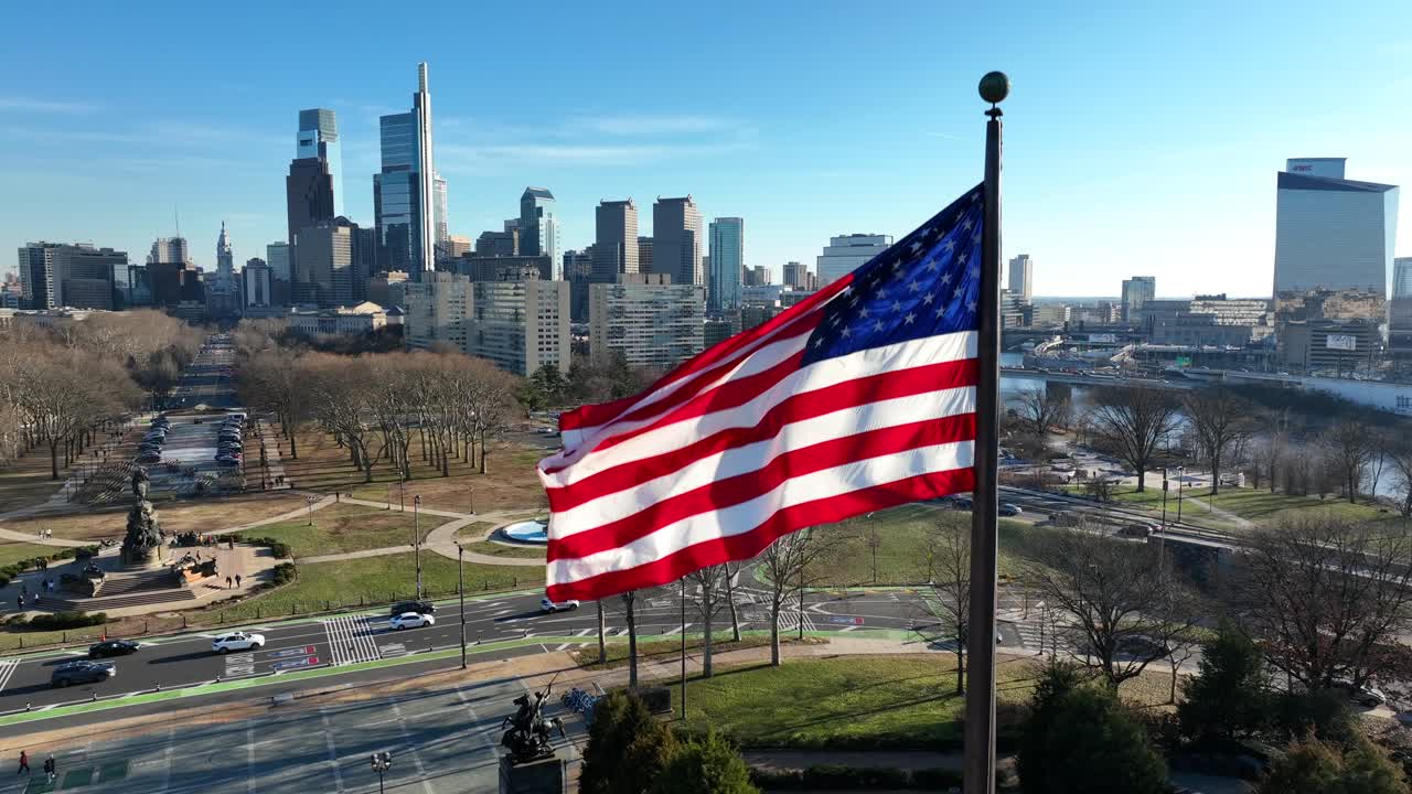 bandera americana en filadelfia