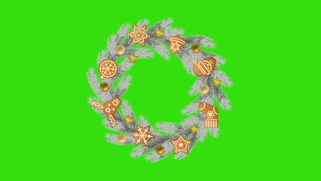 merry christmas loop animation with fir tree frame. alpha cannel