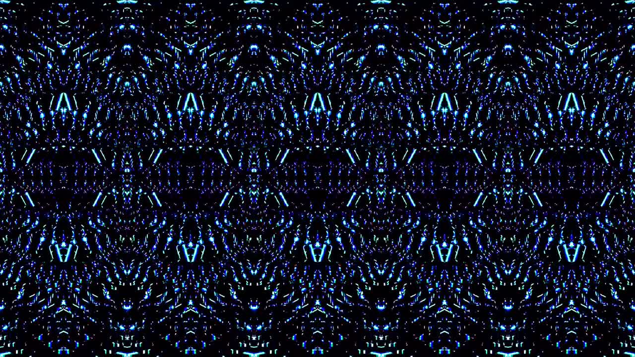 beautiful abstract lines shining bright light set smooth blue color movement on black background