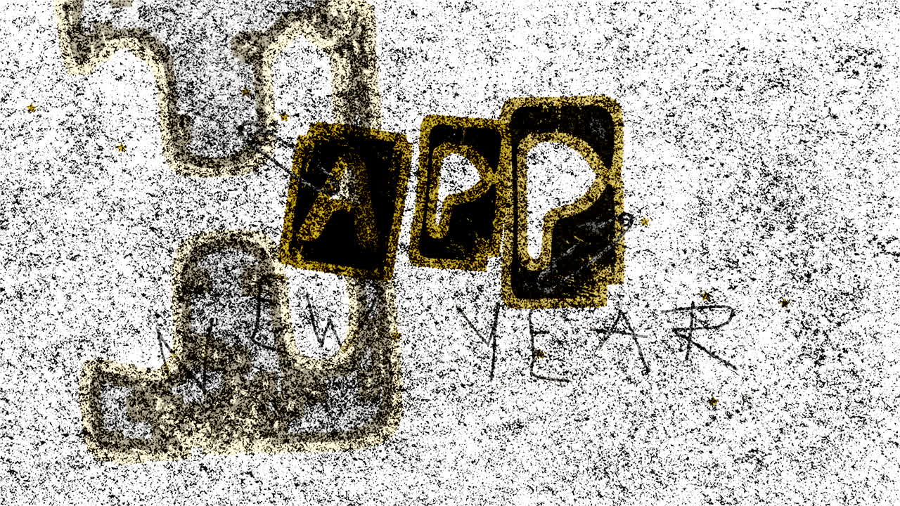 feliz año nuevo en textura hipster con ruido