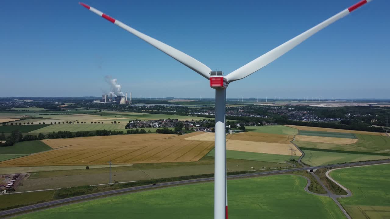 Windmills and Powerplant Weisweiler in Germany