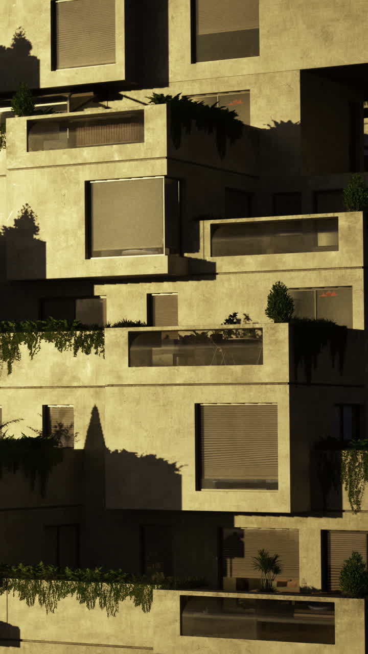 Projeto arquitetônico moderno que prioriza varandas e áreas verdes em área urbana.