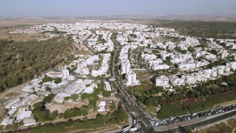 Top-aerial-view-of-city-on-the-hills-of-the-Judean-Lowlands