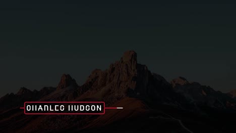 mountain landscape with nameplate