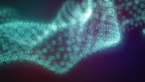 animación de una red en movimiento de luces brillantes azules sobre un fondo oscuro
