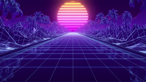 fondo de bucle de neón onda retro estilo de los años 80