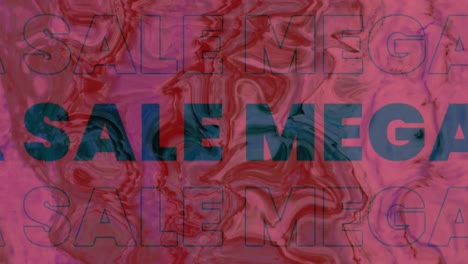 animación de la venta de texto sobre un fondo colorido