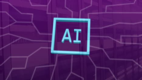 animación de un procesamiento de datos sobre una placa de circuitos informáticos