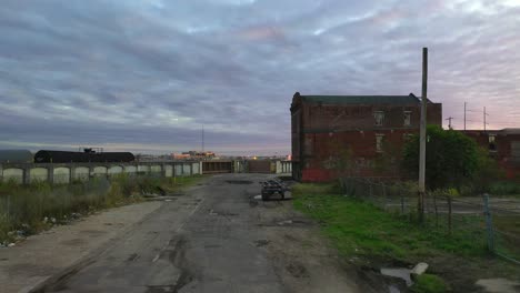 abandoned industrial area along the mississippi river in new orleans, louisiana