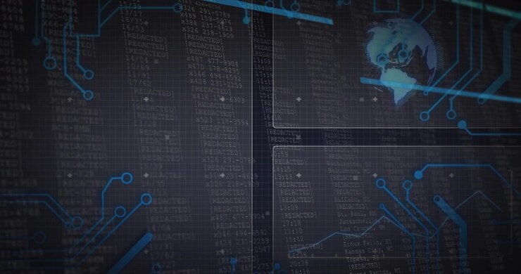 After code snippet appearing, JS lines sliding, globe pulsing, graph drawing and visualizing data