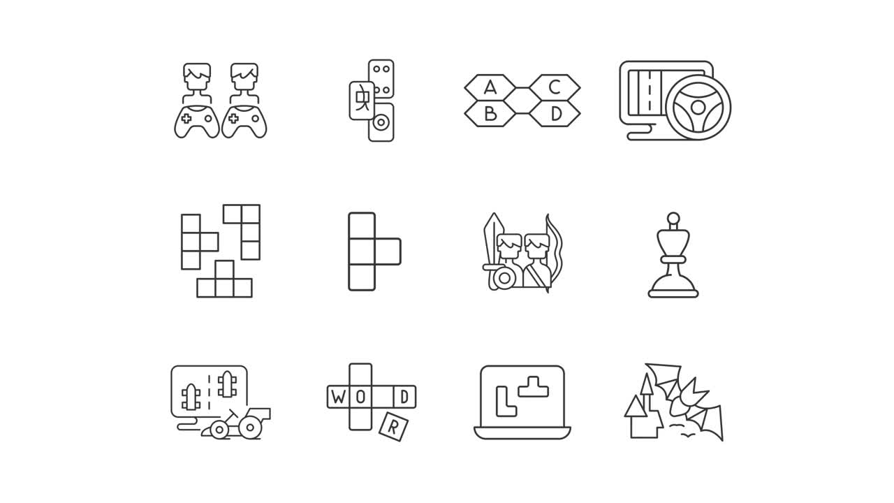 Various games and puzzles icons