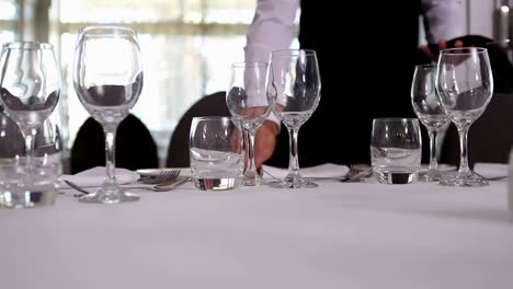 waiter setting the table