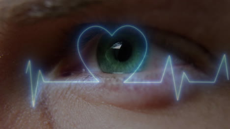 Close-up-of-green-eye-with-heartbeat-animation,-focusing-on-detailed-iris