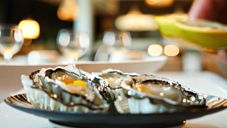 oysters with lemon