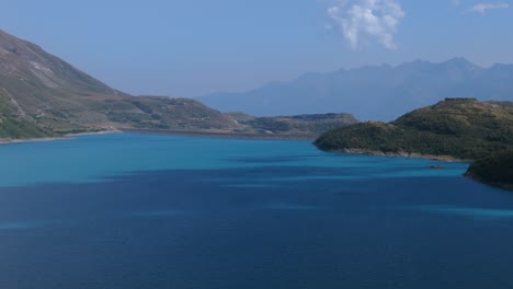 blue waters of mont cenis or moncenisio lake