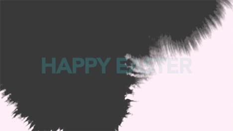 happy easter text on black and white brush texture