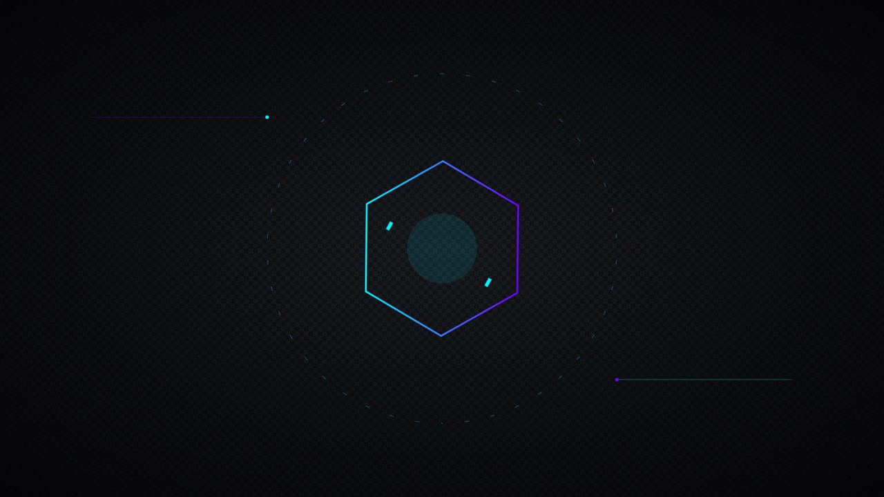 Animação Abstrata de Interface Digital Hexagonal