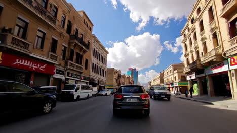 city street scene with cars and buildings