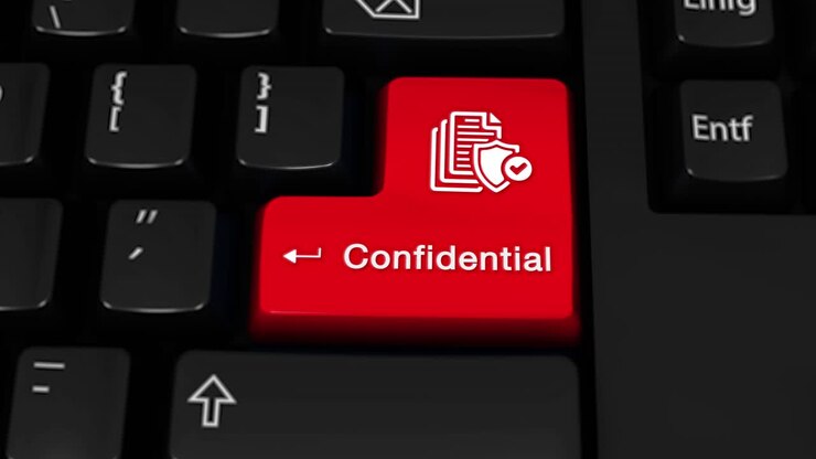 Confidential Button on a Keyboard