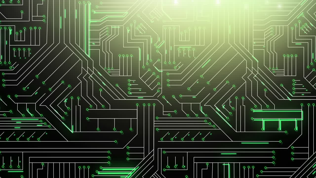 Computer circuit board on dark background