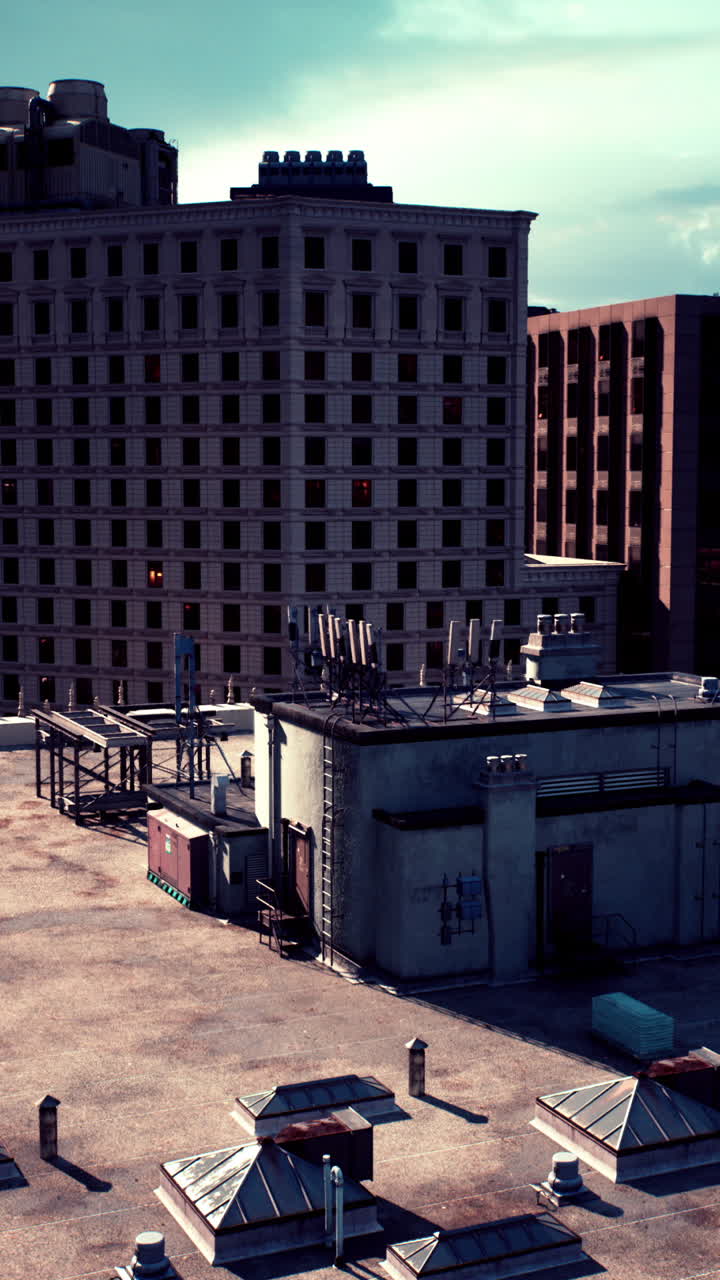 vista aérea de una azotea de la ciudad