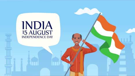 animación de letras del día de la independencia de la india