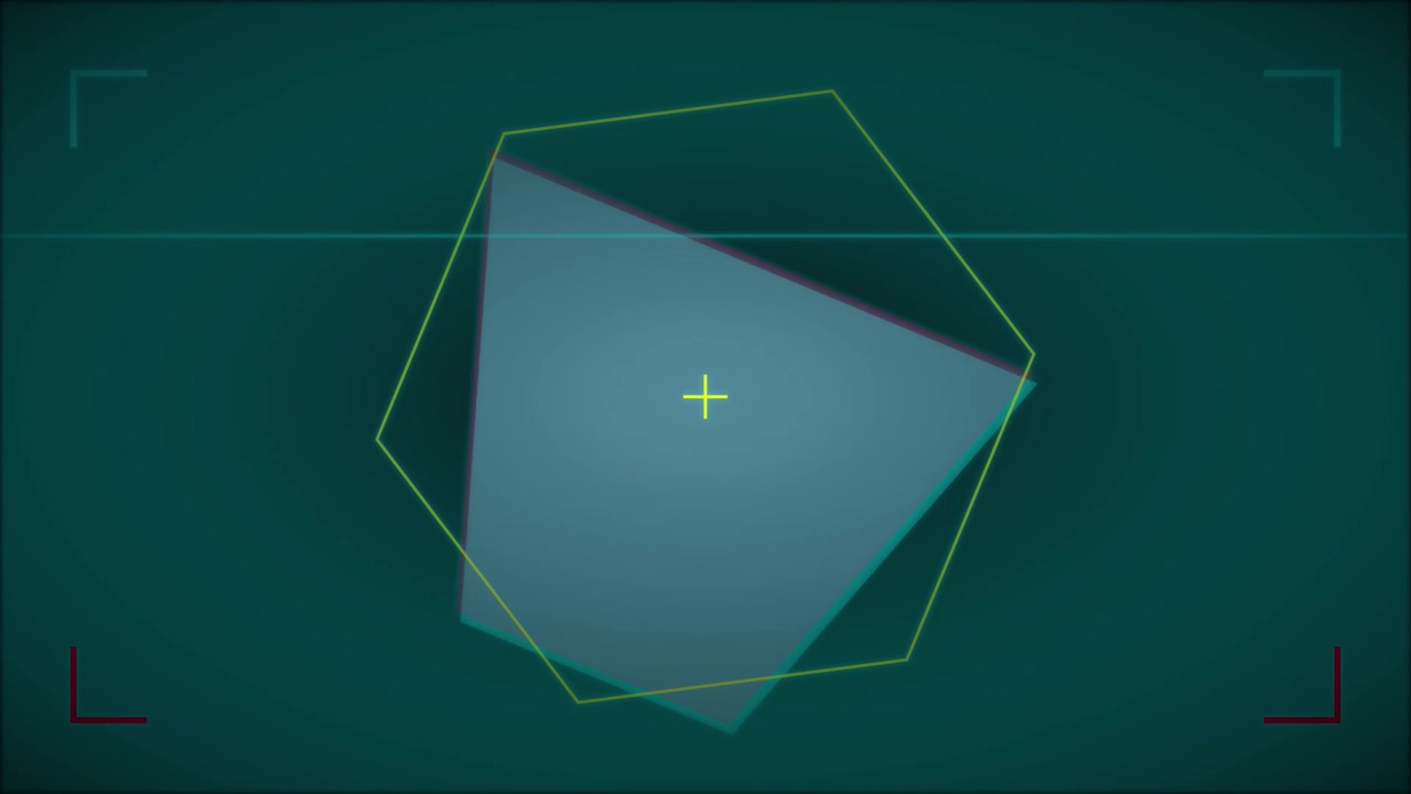 Abstract Geometric Shape Rotating in Digital Interface