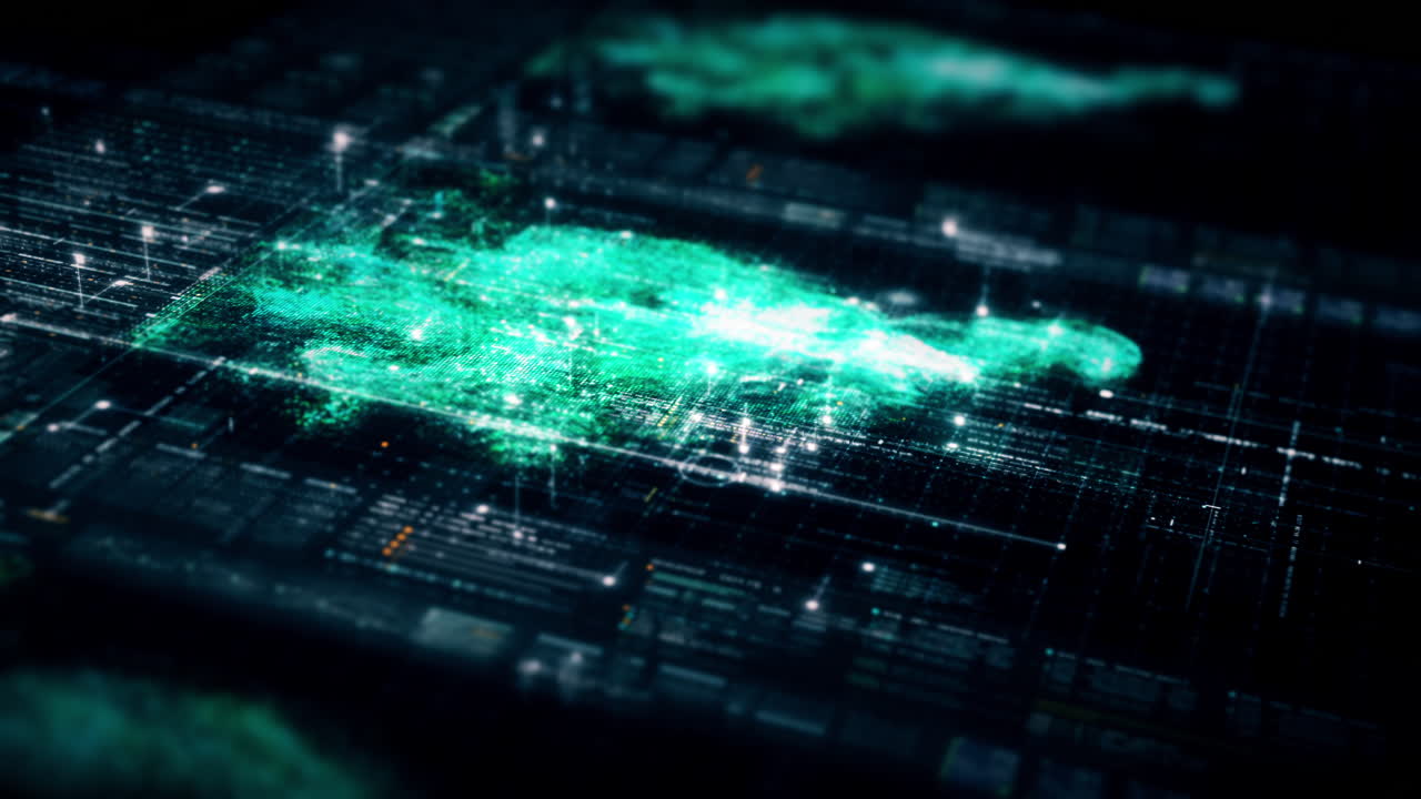 matriz de datos de flujo de desenfoque abstracto futurista, meta, metaverso, telemetría y visualización de números cifrados con simulación de partículas en el entorno del ciberespacio para el fondo de visualización frontal-30
