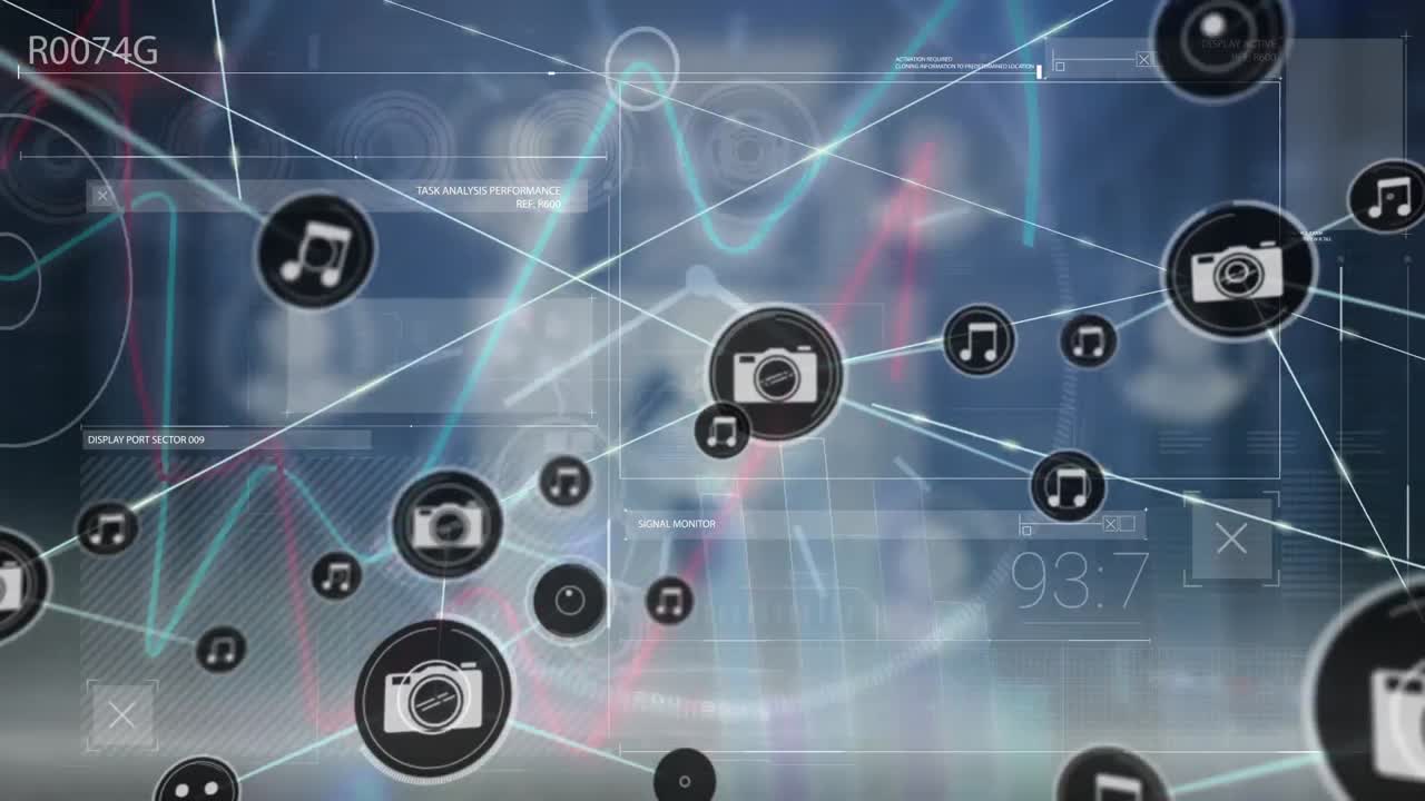 데이터 프로세싱을 통한 연결 네트워크의 애니메이션