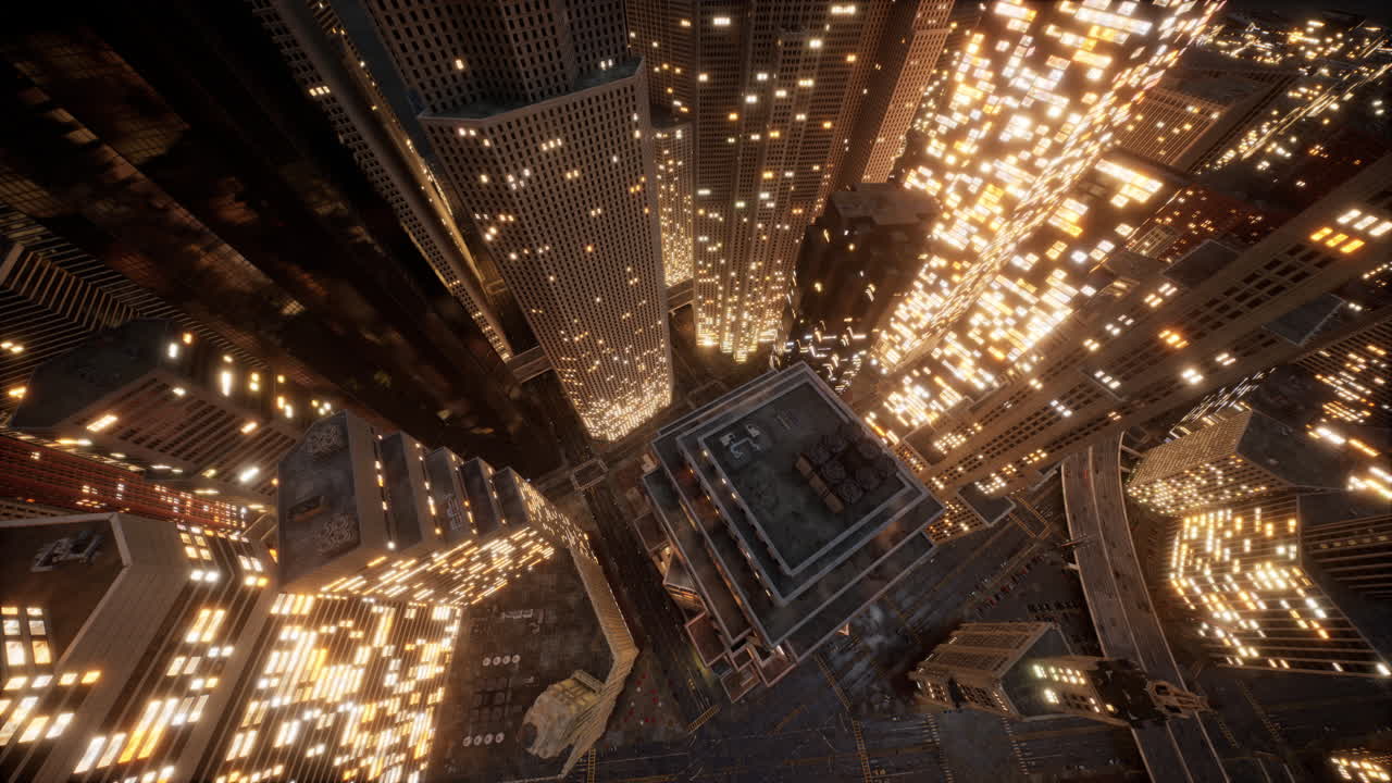 야간 랜드마크 와 도시 의 공중 전망