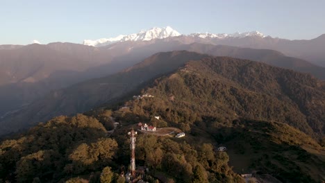 aerial view of ghalagaun village in lamjung, nepal.