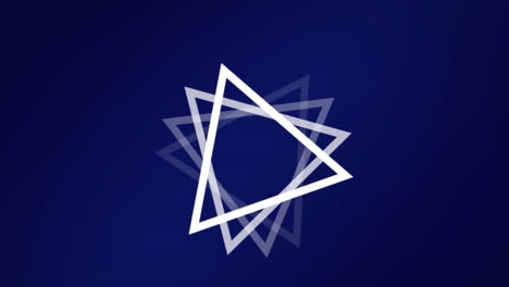 animation of white triangles on blue backrgound