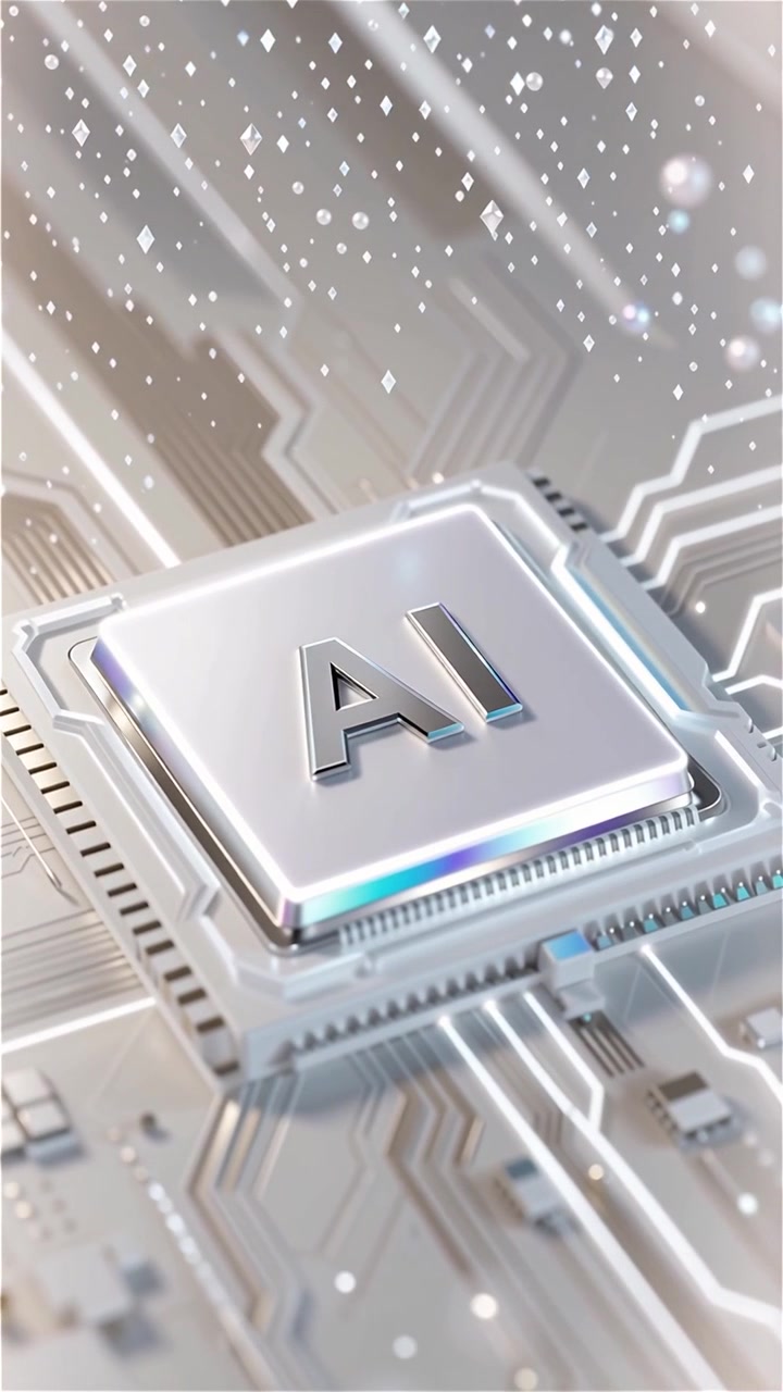 Futuristic AI Chip Motherboard Technology Background