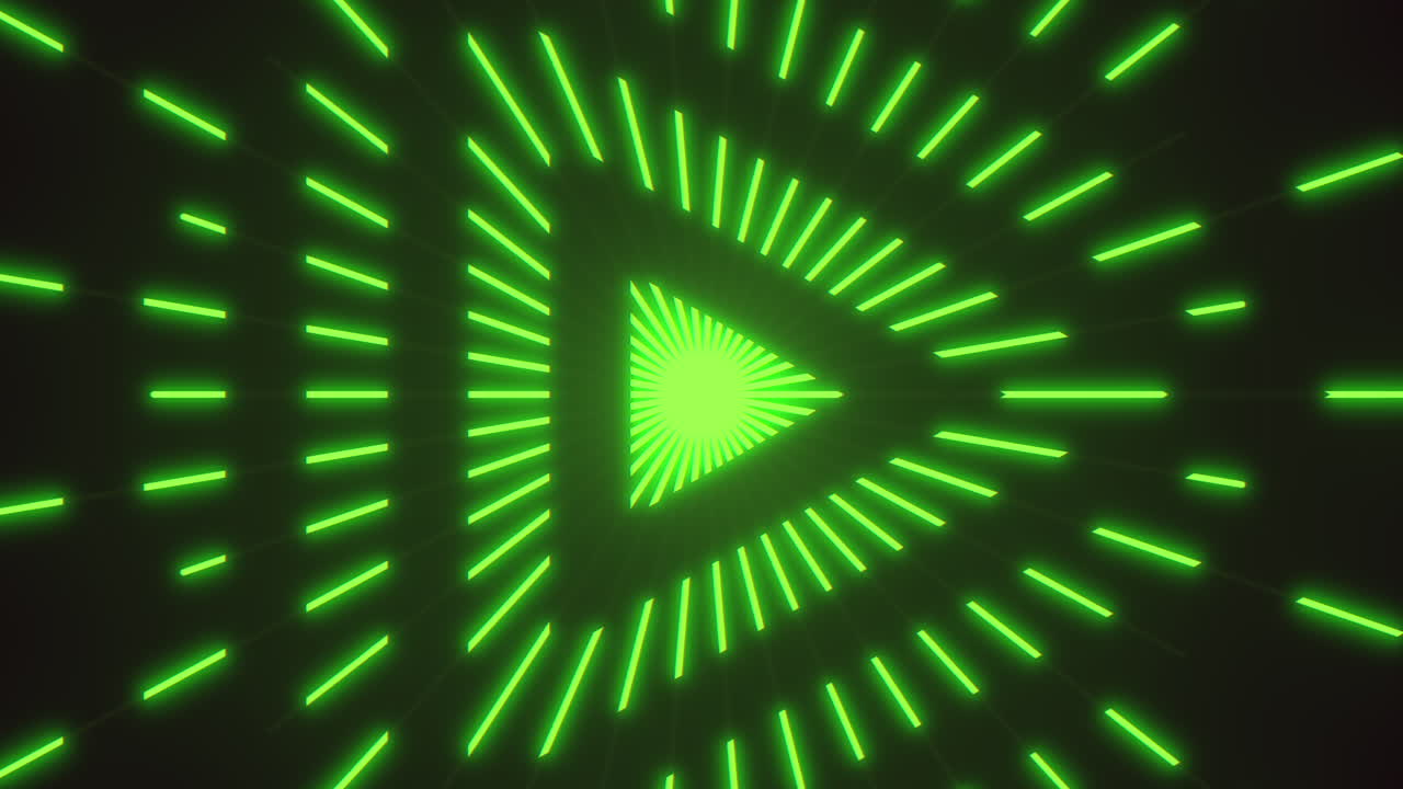 Futuristic green light pattern on black background