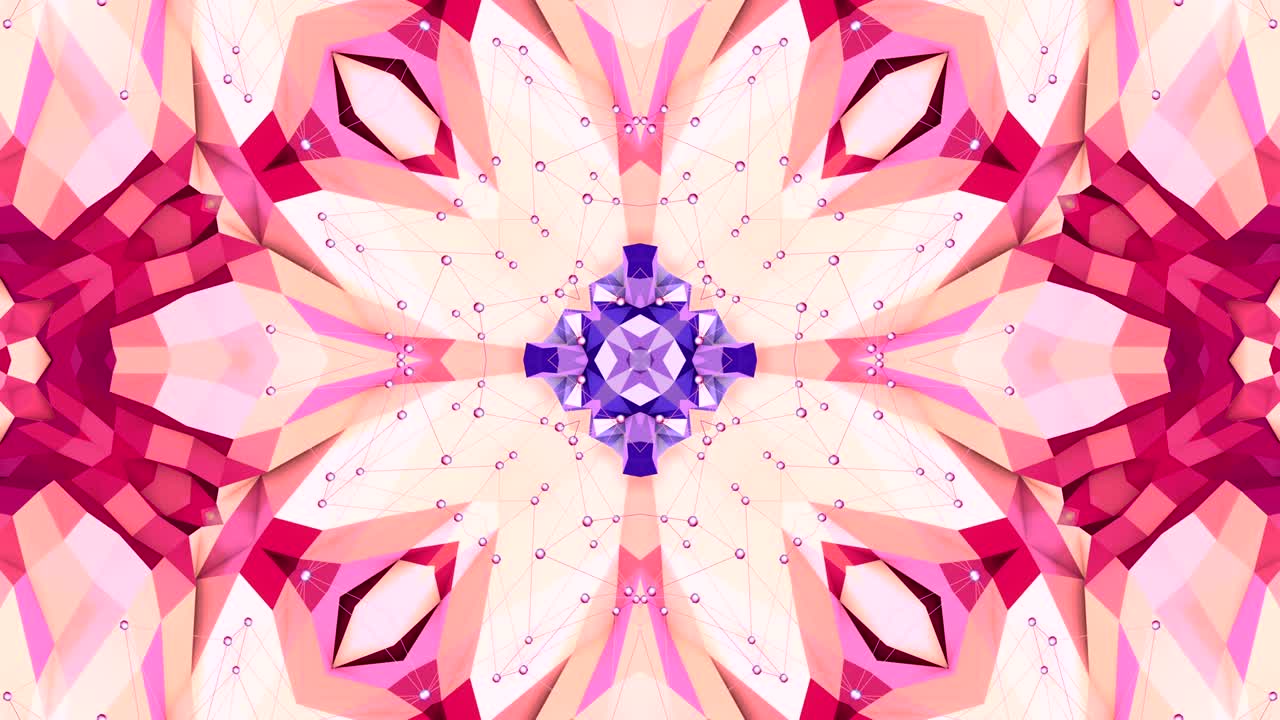 fondo 3d abstracto simple en color gradiente púrpura rojo, estilo poli bajo como fondo geométrico moderno o entorno matemático con efecto caleidoscópico. 4k uhd o bucle sin costuras fullhd. 7