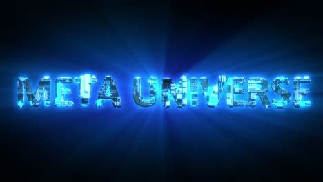 meta universo brillando azul texto cibernético digital, aislado - video de bucle