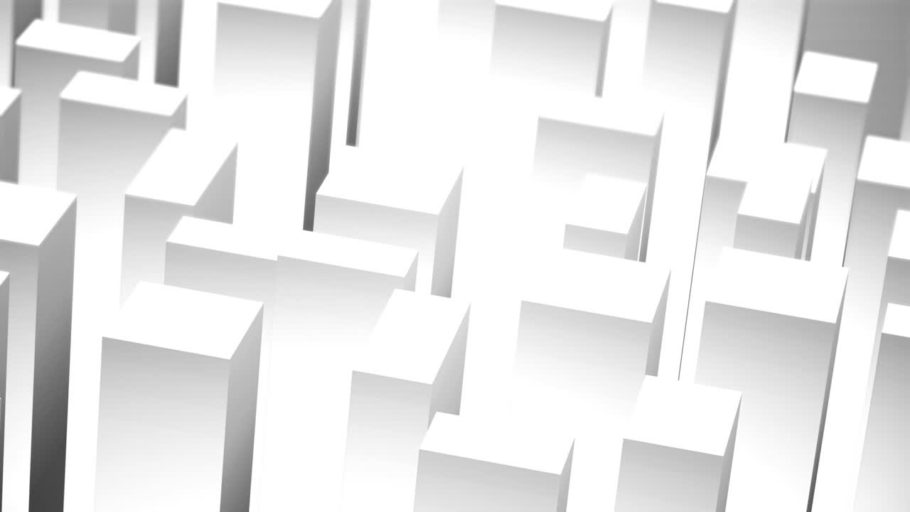 Abstract 3d isometric block cube white background