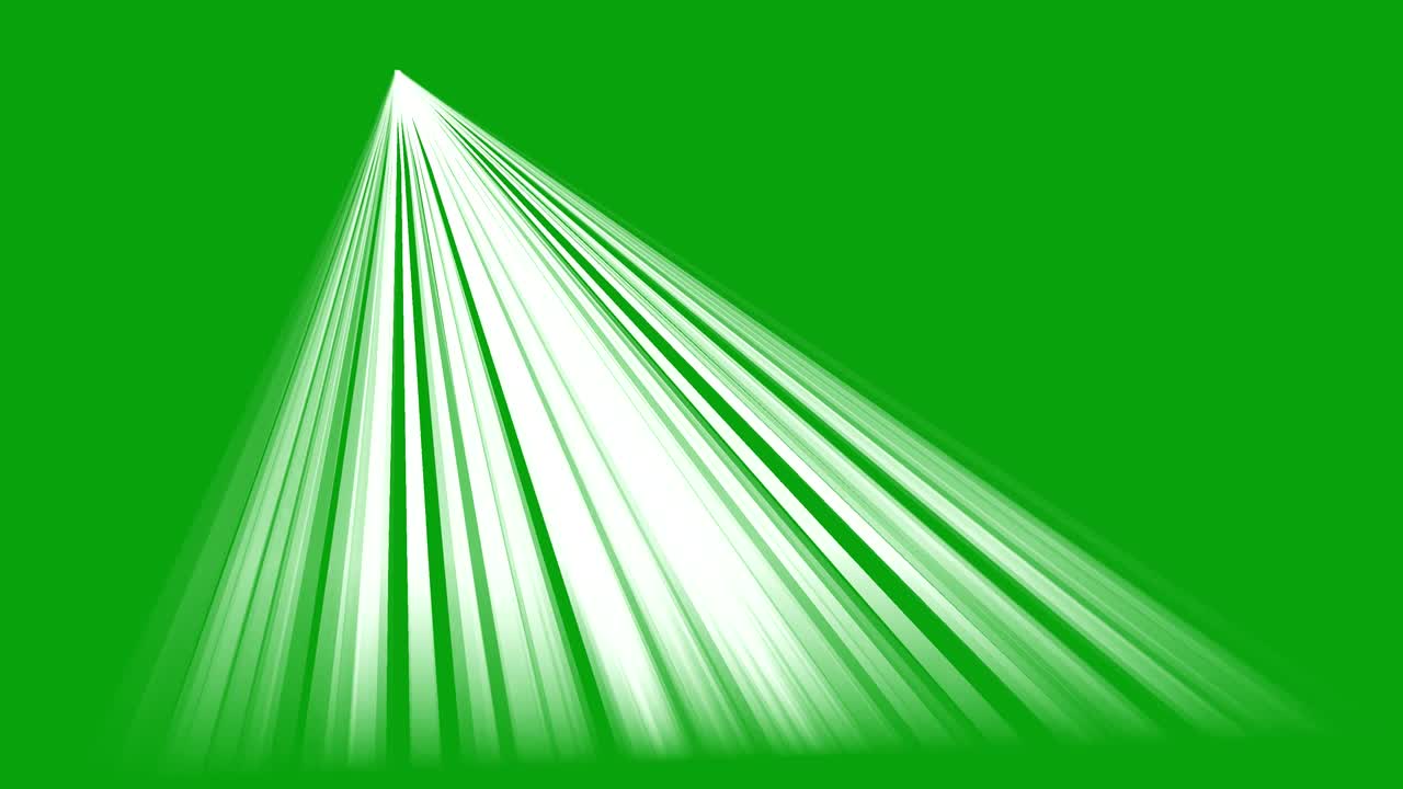 녹색 화면 배경으로 빛의 광선 모션 그래픽