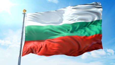 bulgaria flag seamless looping 3d rendering video. beautiful textile cloth fabric loop waving