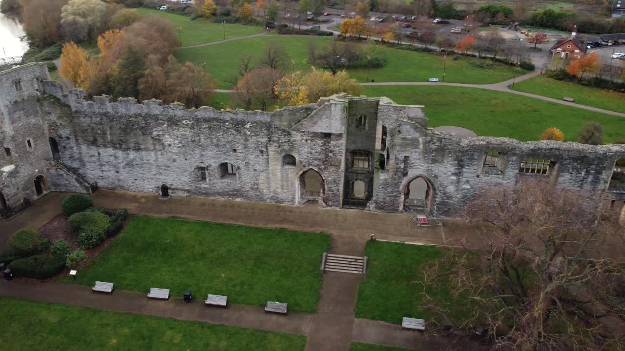 Aerial View of Castle Ruins