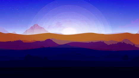 amanecer sobre las cadenas montañosas