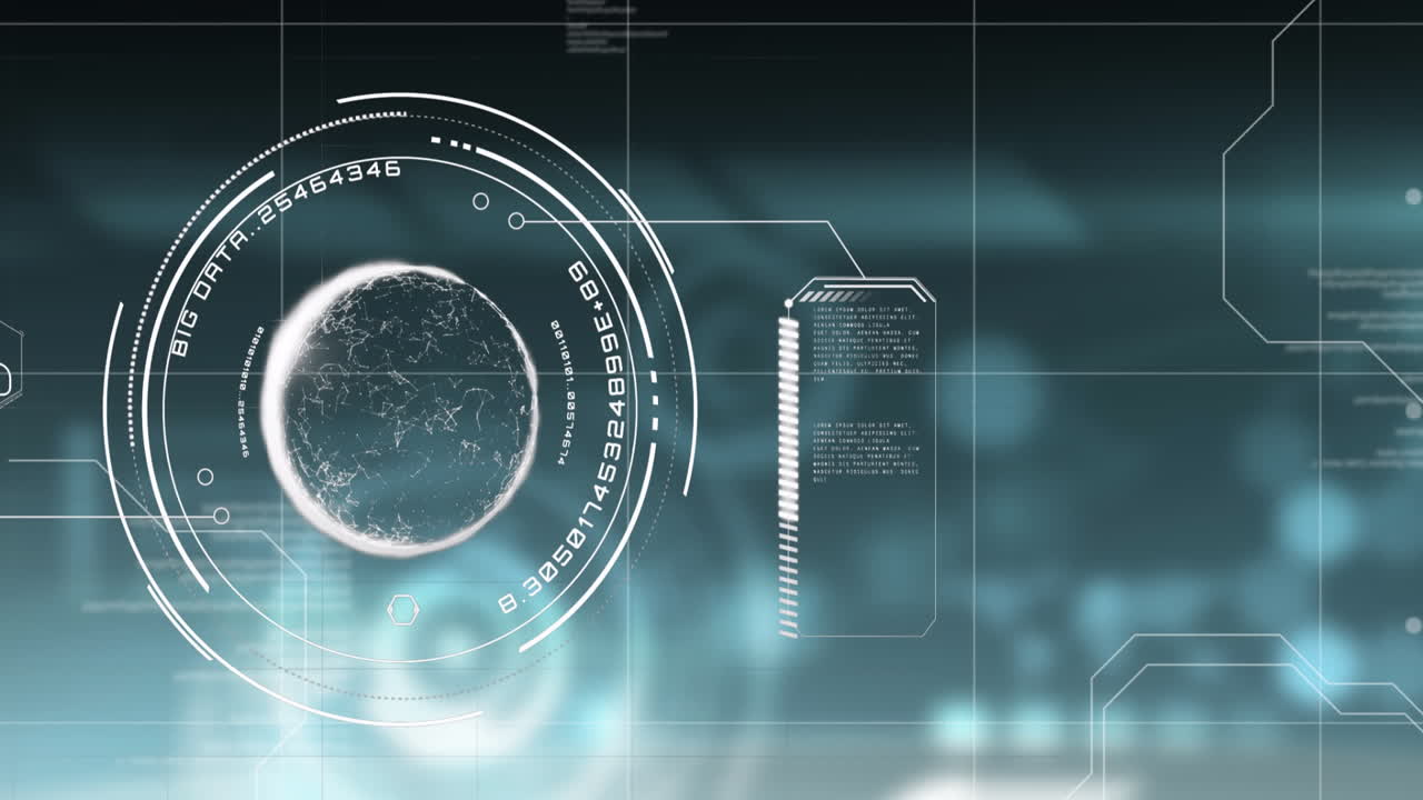 Animation of data processing and scope scanning over globe