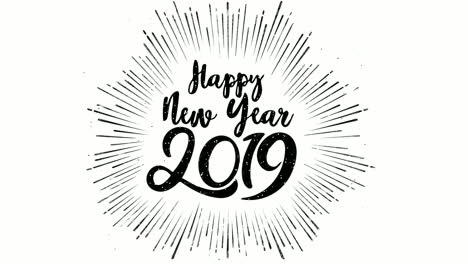 happy new year hand written drawn sketch time lapse 3d on white background