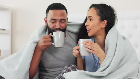 Love,-blanket-and-couple-with-coffee