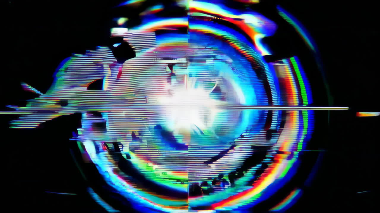 Abstract Digital Glitch Art Background with Chromatic Aberration Effects