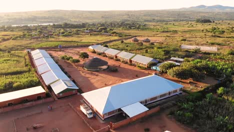 Refugee-Settlement-in-Malawi,-Africa,-Dzaleka-Refugee-Camp,-Drone-View