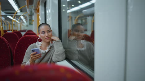 woman on a train