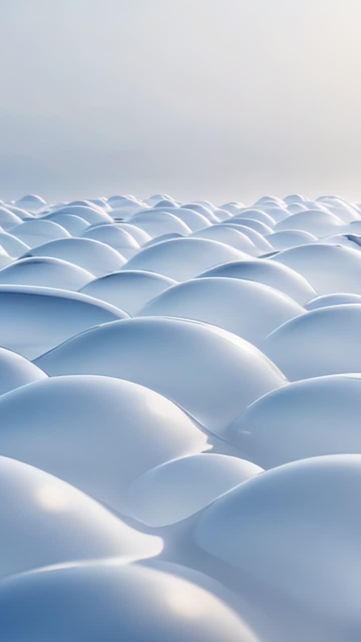 Vertical video: Camera starting panning over domes under sky, revealing abstract landscape