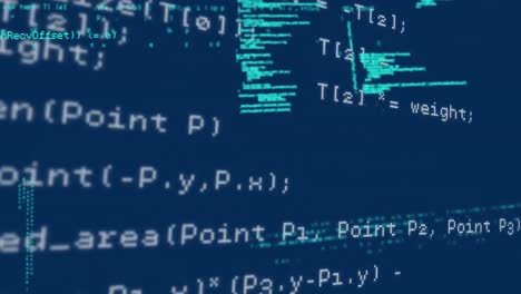 Animation of data processing on blue background