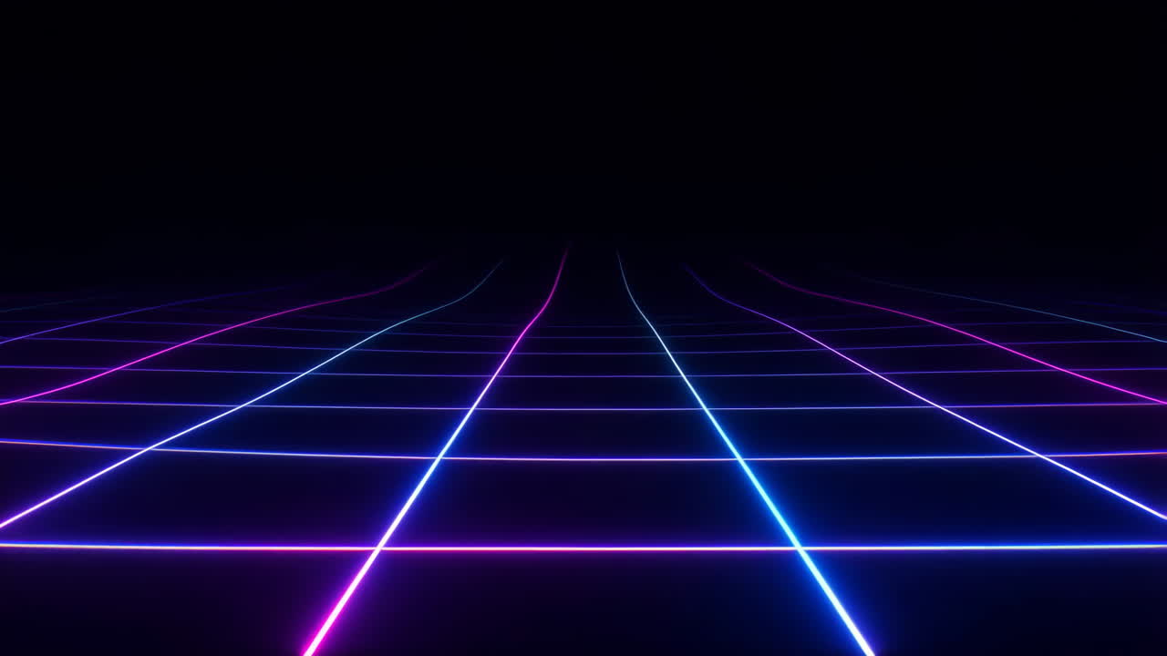 Abstract Futuristic Neon Grid Background